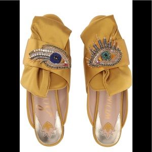 Sam Edelman Peters 2 Satin Beaded Mule Size 9.5